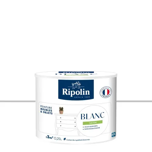 Haute Qualité Peinture meuble et objet, RIPOLIN, blanc 0.25l – RIPOLIN