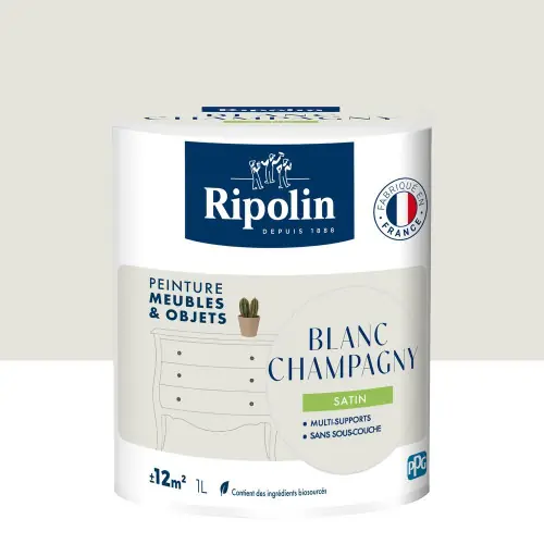 Vente Flash Peinture meuble et objet, RIPOLIN, blanc champagny 1l – RIPOLIN