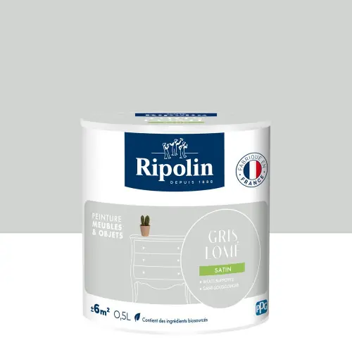 Prix Promo Peinture meuble et objet, RIPOLIN, gris lome 0.5l – RIPOLIN