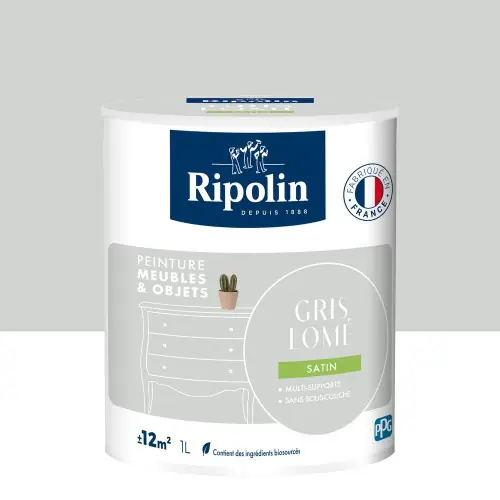Peinture meuble et objet, RIPOLIN, gris lome 1l – RIPOLIN Retour Gratuit