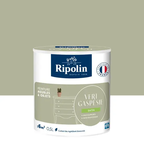 Usine Directe Peinture meuble et objet, RIPOLIN, vert gaspesie 0.5l - RIPOLIN