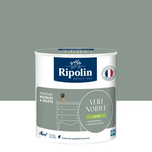 Peinture meuble et objet, RIPOLIN, vert nobile 0.5l - RIPOLIN Promotion