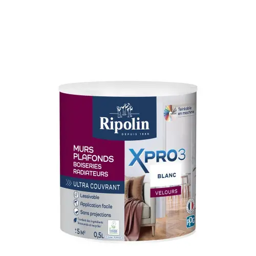 Super Prix Peinture mur blanc velours RIPOLIN Xpro3 0.5L – RIPOLIN