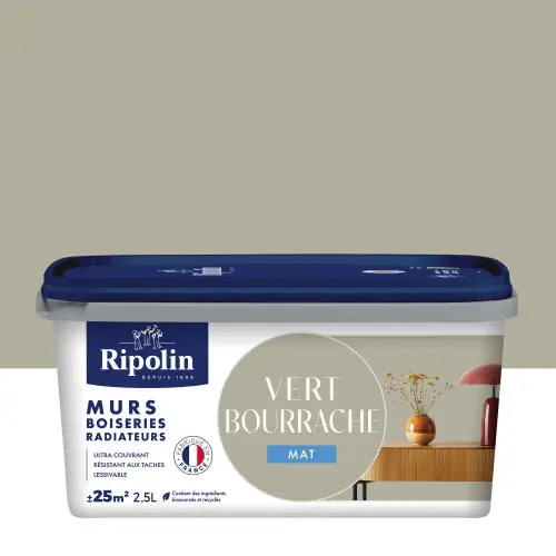 Peinture mur, boiserie, radiateur vert bourrache mat RIPOLIN Interieur 2.5l - RIPOLIN Commander Maintenant