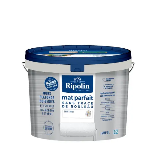 Peinture mur et plafond blanc mat RIPOLIN parfait 5l - RIPOLIN Solde