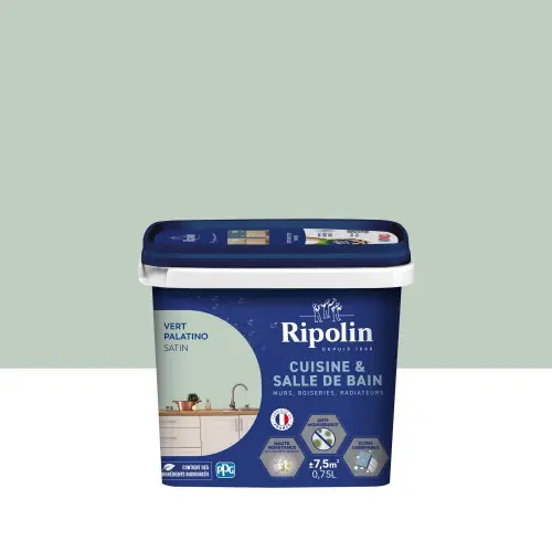 Super Prix Peinture mur, RIPOLIN cuisine et bain, 0.75 litre, vert palatino satin – RIPOLIN