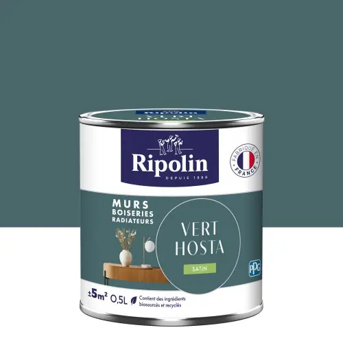 Peinture vert hosta mur, boiserie, radiateur RIPOLIN satine 0.5 l - RIPOLIN Vente Flash