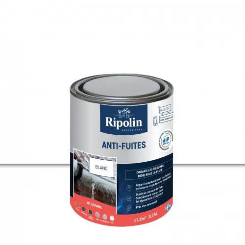Revêtement d‘étanchéité, RIPOLIN Anti-fuites toiture&goutière blanc 0,75 L - RIPOLIN Haute Qualité
