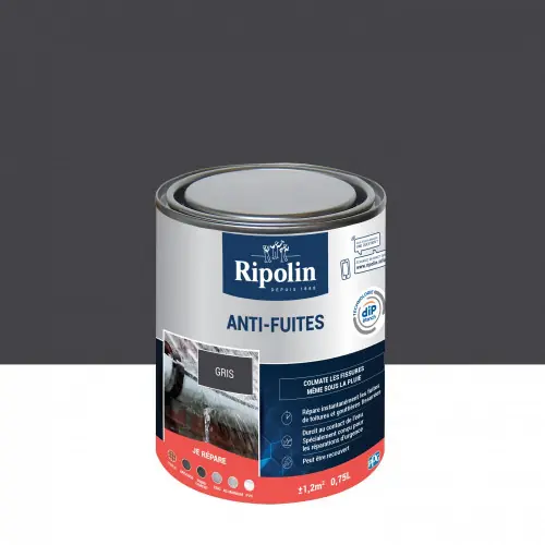 Solde Revêtement d‘étanchéité, RIPOLIN Anti-fuites toiture&goutière gris 0,75 L - RIPOLIN