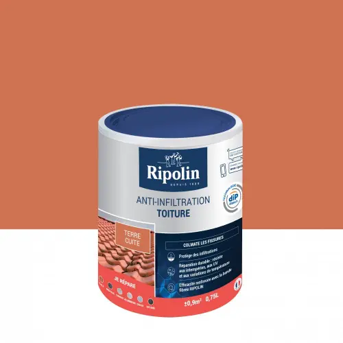 Revêtement d‘étanchéité toiture, RIPOLIN Anti-infiltration terre cuite 0,75 L - RIPOLIN Remise