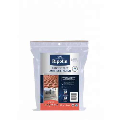 Usine Directe Revêtement d‘étanchéité toiture, RIPOLIN Bande fibrée blanc 10M x 9cm – RIPOLIN