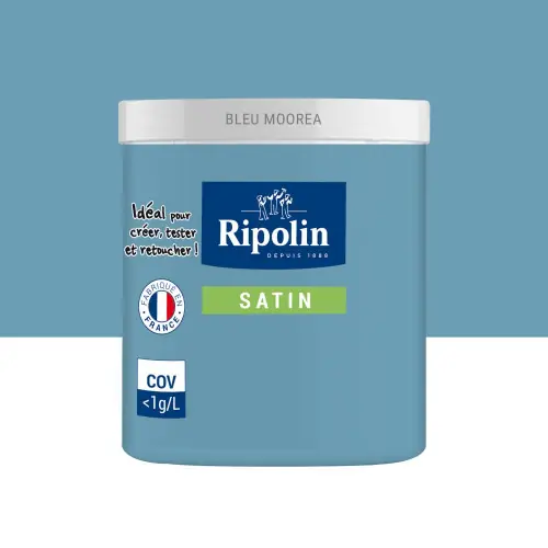 Jusqu'à Épuisement Des Stocks Testeur peinture bleu mooera satine RIPOLIN 75 ml - RIPOLIN