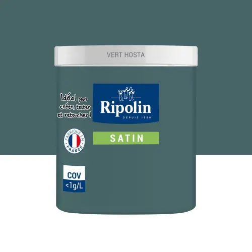 Nouveauté Testeur peinture intérieur mur/boiserie/radiateur satiné, RIPOLIN, vert hosta, 75 ml - RIPOLIN