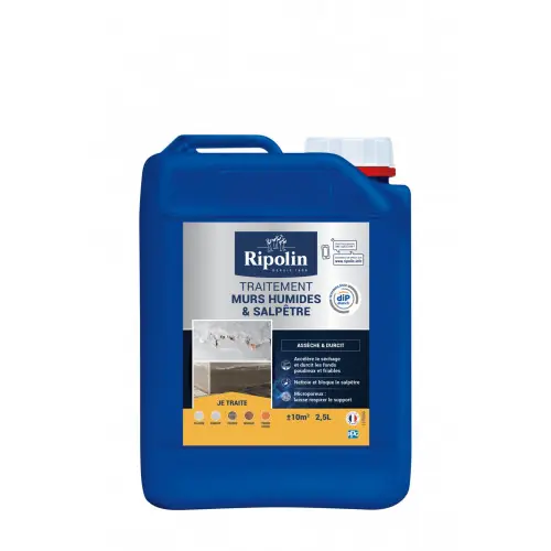 Offre Du Jour Traitement antisalpêtre et murs humides Rip etanch, RIPOLIN incolore 2.5 l - RIPOLIN