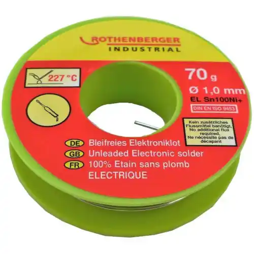 Authentique Bobine étain électronique 1 mm, 70 g. ROTHENBERGER - ROTHENBERGER
