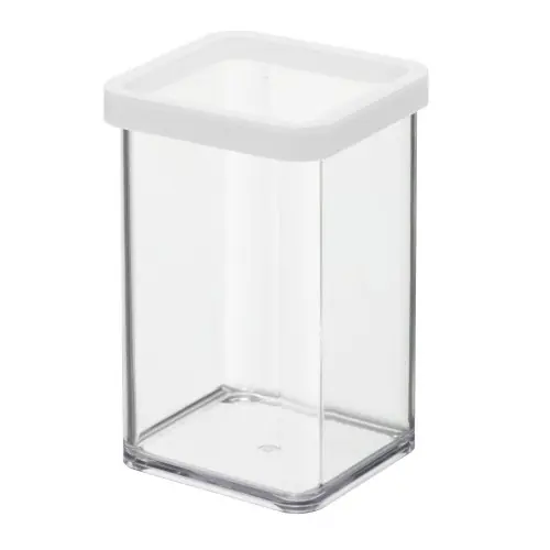 Boîte ROTHO plastique, l.10 x P.10 x H.14.2 cm, 1 l, transparent / blanc – ROTHO Quantité Limitée