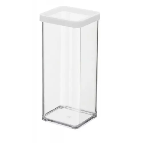 Boîte ROTHO plastique, l.10 x P.10 x H.21.4 cm, 1.5 l, transparent / blanc – ROTHO Must-Have