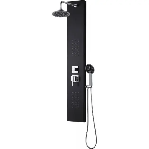 Prix Bas Colonne de douche hydromassante avec robinetterie, noir, Houka – ROUSSEAU
