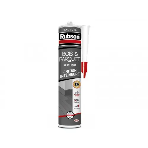 Bon Plan Mastic bois/parquet acrylique RUBSON gris foncé cartouche 280ml - RUBSON