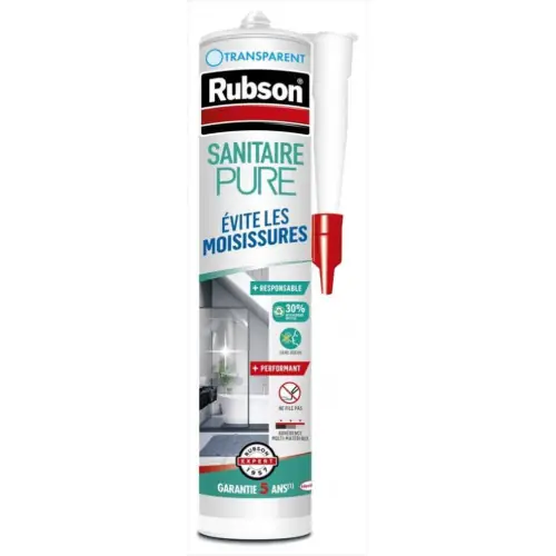 Mastic d‘étanchéité cuisine et bain pure sanitaire RUBSON transparent 280ml – RUBSON Marque