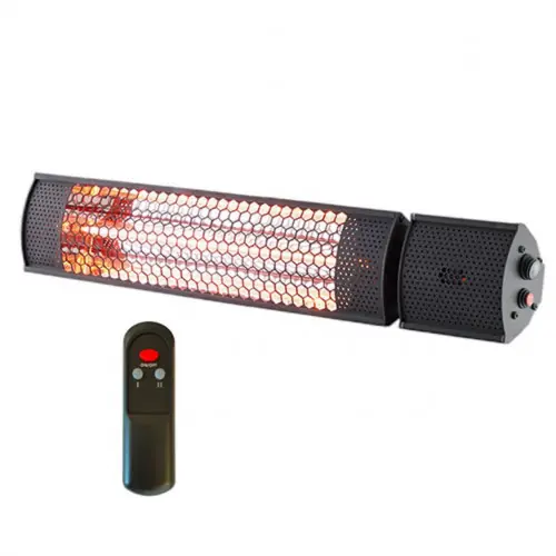 Chauffage infrarouge halogène 2000 W – télécommande – IP65 – intérieur extérieur – Ruby Top Vente