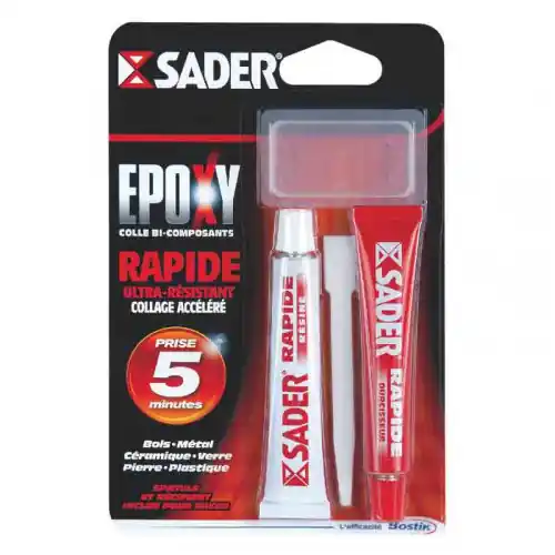 Colle époxy rapide seringue 25ml - Sader Prix Bas