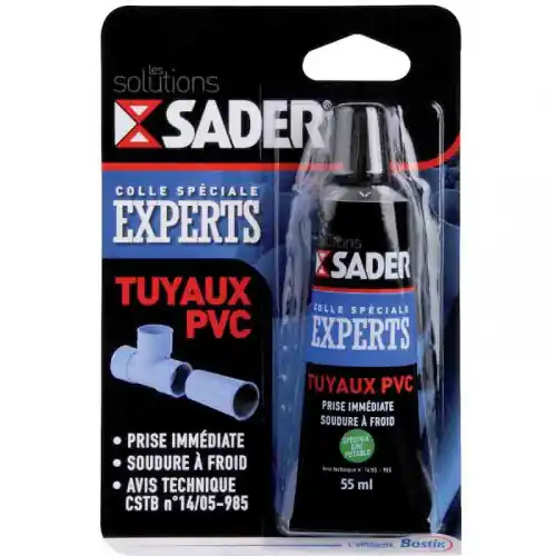 Achat Immédiat Colle tuyau PVC 55ml – Sader