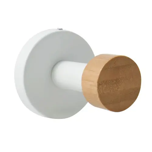 Crochet pour salle de bains à visser simple, MSV Iana, blanc bambou - Sans marque Must-Have