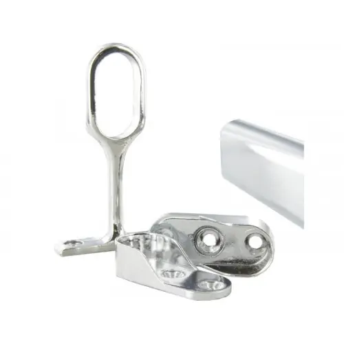 Top Vente Kit barre de penderie et supports chromé 1 M Diam.30 x 15 mm ovale - Sans marque