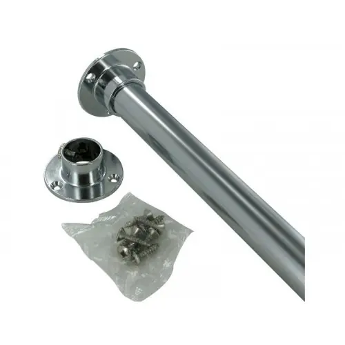 Kit barre de penderie extensible et supports diam. 30 x 15 mm ovale chromé 0.9 m - Sans marque Satisfait Ou Remboursé