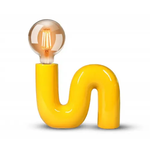 Lampe à poser POP S E27 céramique jaune - Sans marque Bon Marché