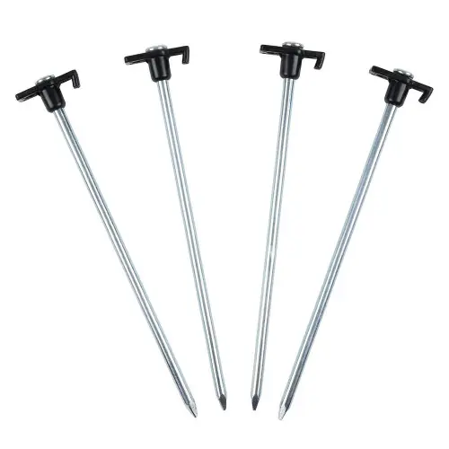 Lot 4 piquets de fixation 25 cm en acier inoxydable pour ancrage en sols durs - Sans marque Must-Have