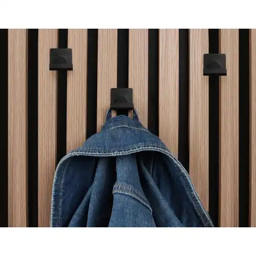 Vente Flash Lot de 2 crochets pour panneau tasseau noir mat - Sans marque
