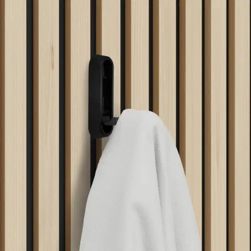 Jusqu'à Épuisement Des Stocks Lot de 2 crochets rabattables pour panneau tasseau noir mat - Sans marque