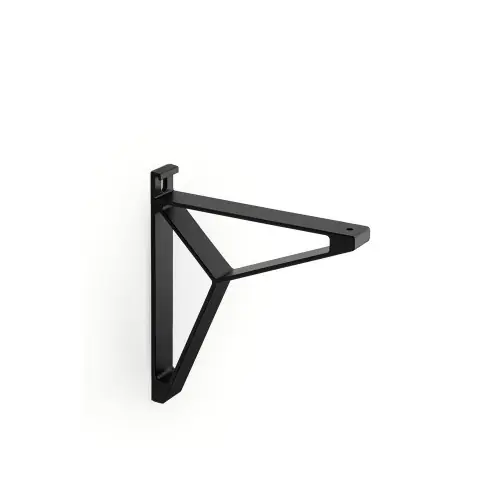 Lot de 2 équerres de fixation murale aluminium mat noir, P.16 cm - Sans marque Authentique