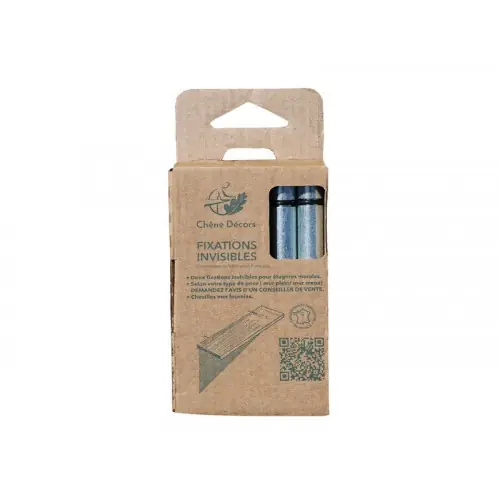Lot de 2 fixations invisibles acier h.12 x p.23.5 cm - Sans marque Remise