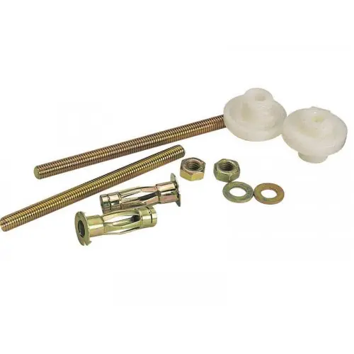Lot de 2 fixations pour lavabo à paroi creuse + chevilles, L.2 X H.3.6 cm - Sans marque Usine Directe