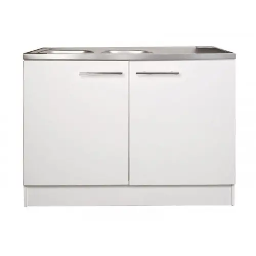 Meuble de cuisine sous évier 2 portes blanc h.86cm l.120cm p.60cm - Sans marque Produit De Marque