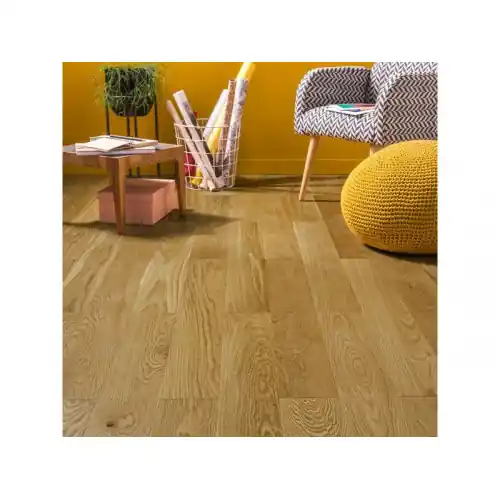 Parquet contrecollé forte chêne blond vitrifié M BARLINEK, l.13 cm - Sans marque Remise
