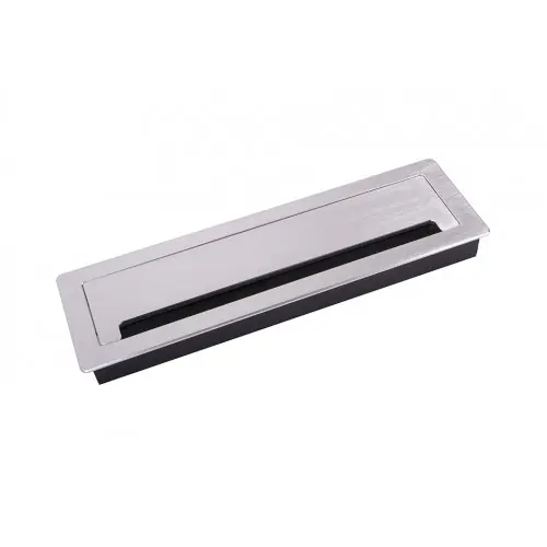 Vente Flash Passe-câble avec amortisseur ALU 300x90x28mm alu brossé – Sans marque