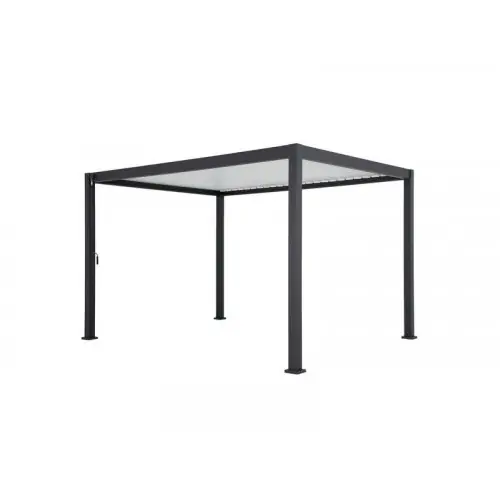 Dernier Modèle Pergola bioclimatique autoportante, Prima 4 x 3 m, aluminium, gris anthracite - Sans marque