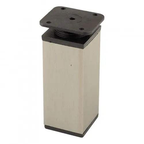 Pied de meuble FA009 100 mm réglable imitation inox/noir plastique - Sans marque Produit De Marque