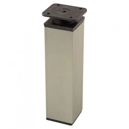 Offre Exclusive Pied de meuble FA009 150 mm réglable imitation inox/noir plastique - Sans marque