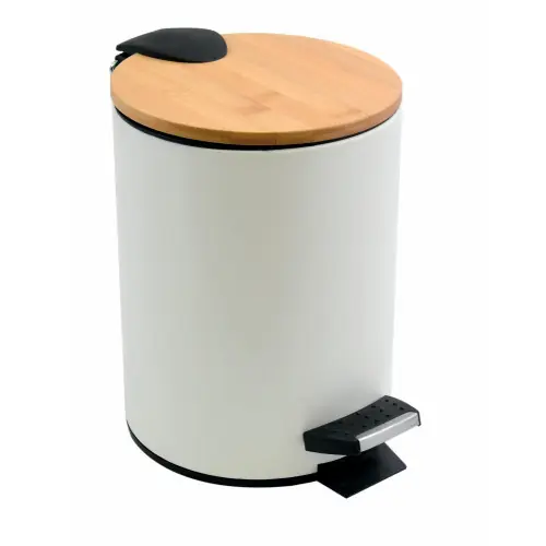 Satisfait Ou Remboursé Poubelle de salle de bains SPIRELLA Adonis 3 litres blanc bois - Sans marque