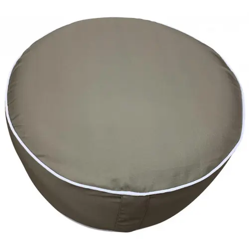 Offre Exclusive Pouf rond gonflabe, H.23 x diam. 53 cm, taupe - Sans marque