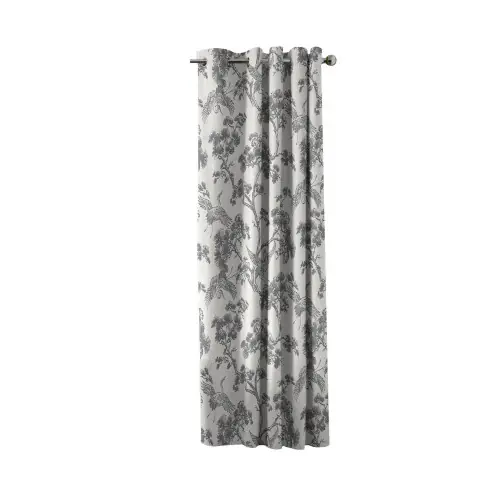 Offre Spéciale Rideau tamisant, Oriental, coton gris l.140 x H.280 cm - Sans marque