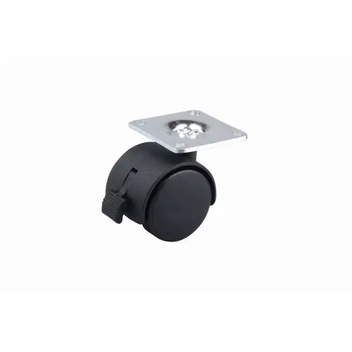 Roulette de meuble 40mm plaquette frein noir - Sans marque Bon Plan