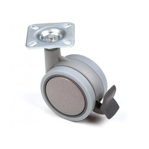 Roulette de meuble 60mm avec bandage souple et frein - Sans marque Nouveauté