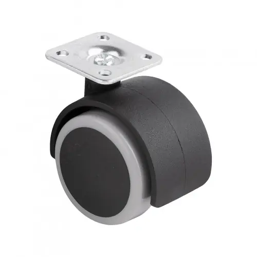 Roulette de meuble avec bandage souple diametre 50mm avec plaque gris - Sans marque Achetez Aujourd'hui