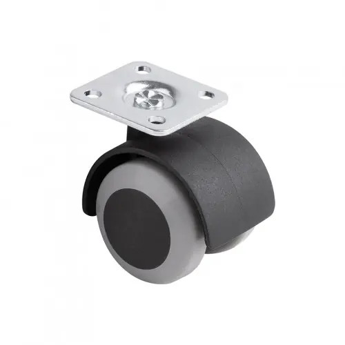 Produit De Marque Roulette de meuble avec bandage souple O40mm avec platine gris - Sans marque